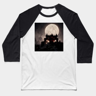 Castle Dracula under a Full Moon Baseball T-Shirt